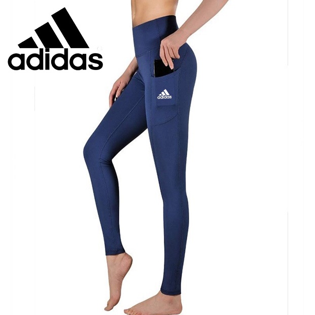 Adidas Quần Legging Thể Thao Lưng Cao Chất Liệu Khô Thoáng Nhanh Phối Túi Tiện Dụng Chất Lượng Cao