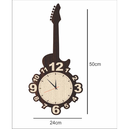 (Mới) Đồng Hồ Treo Tường, Đồng Hồ Treo Tường Trang Trí Nhà Cửa Decor Cây Đàn - Cello Wall Clock Cello Wall Clock