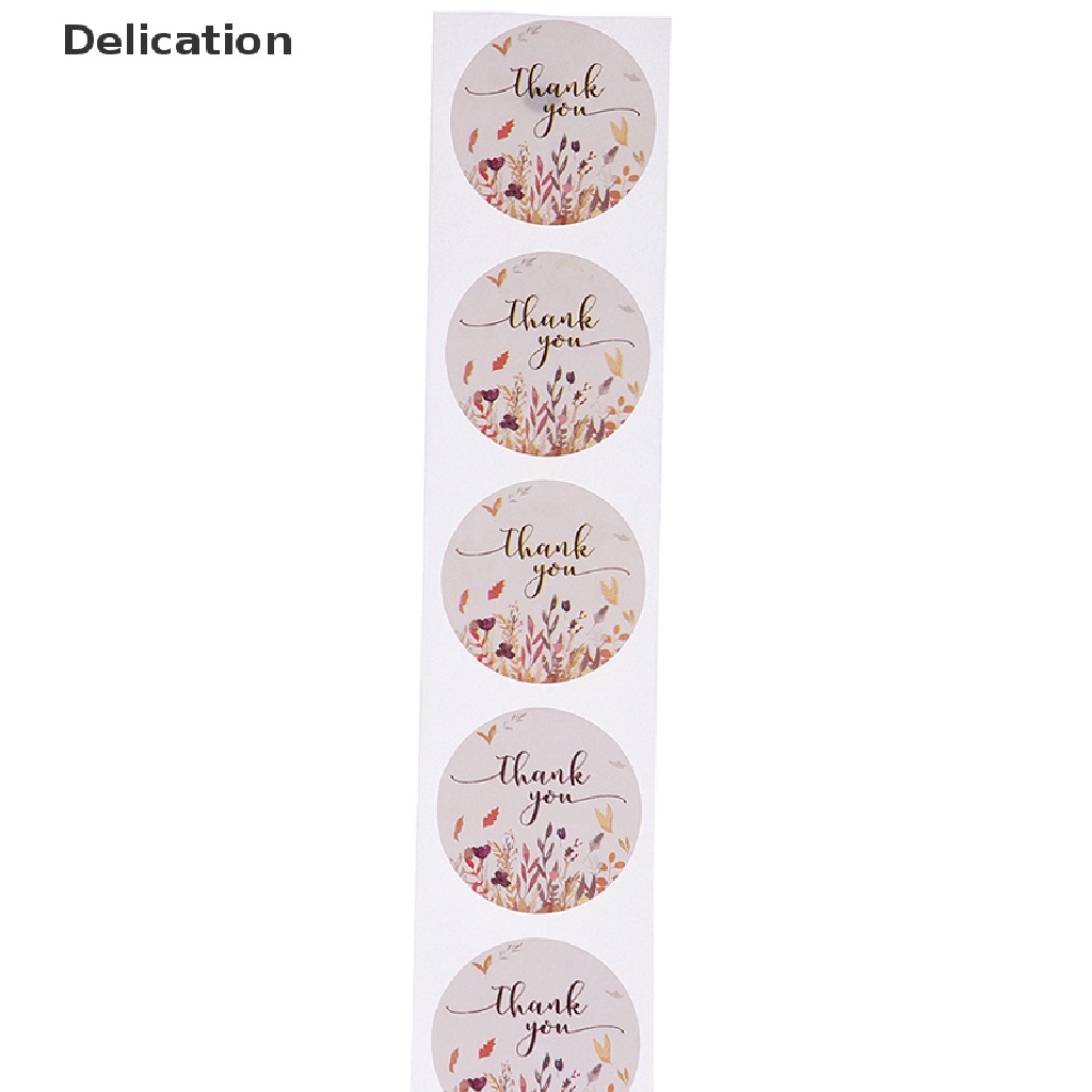 Cuộn 500 miếng dán in chữ Thank You họa tiết xinh xắn dùng trang trí