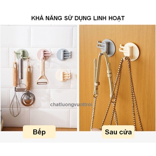 Móc dán tường treo đồ - có 3 móc xoay 180 độ