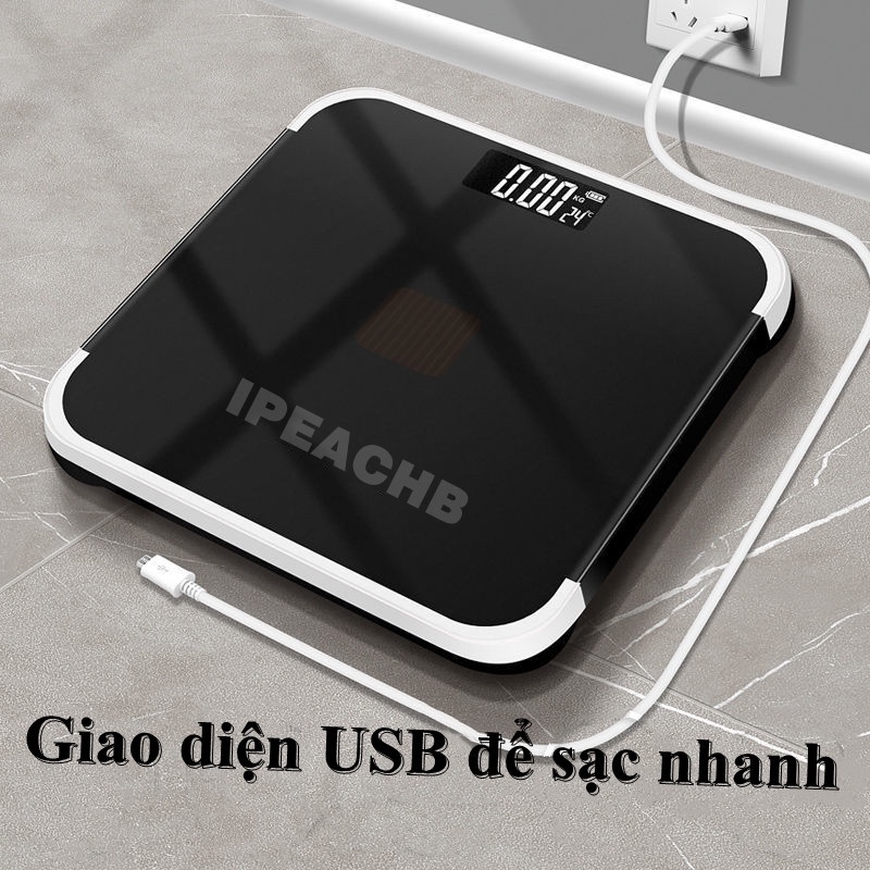 Cân Điện Tử Sạc USB Supscale Cao cấp -Hiển Thị cân Nặng Nhiệt Độ Và Lượng Pin -  Độ Chính Xác Cao