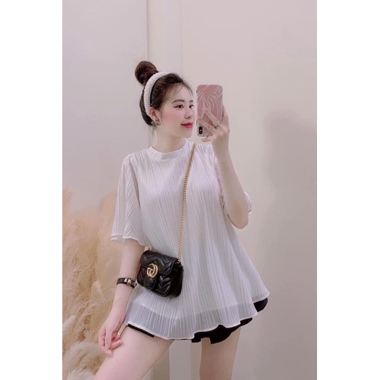 Áo dập ly tay cánh tiên dáng xoè