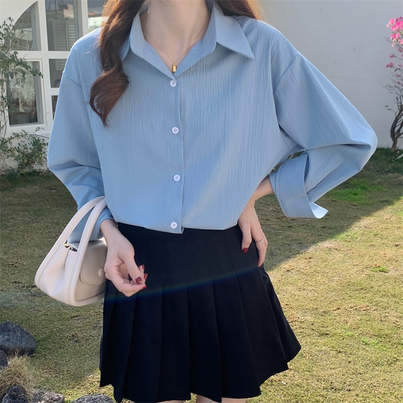 Áo sơ mi IELGY dáng rộng đơn giản nhiều màu lựa chọn thời trang Pháp cho nữ