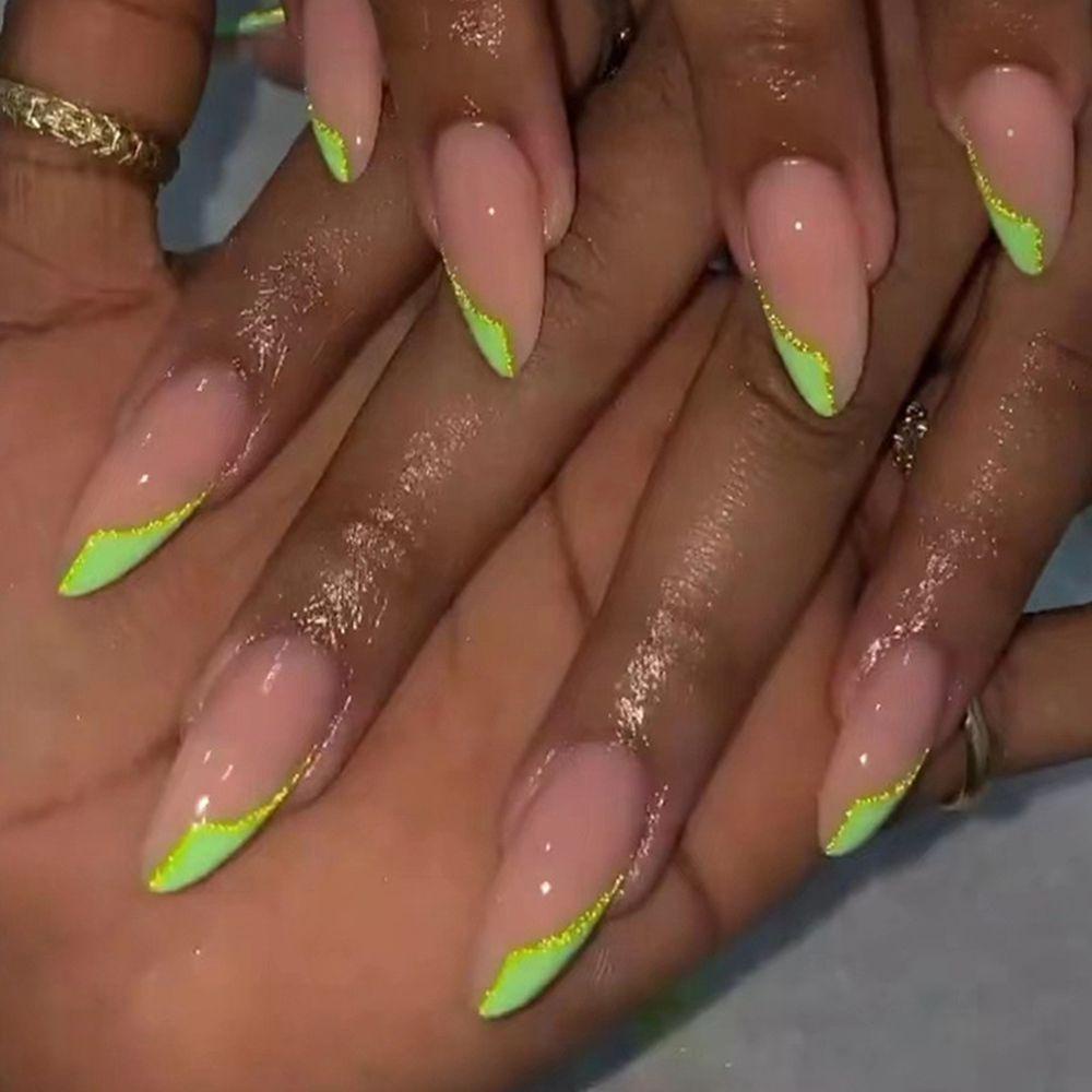 MIHAN1 Hộp 24 Móng Tay Giả Có Thể Tháo Rời