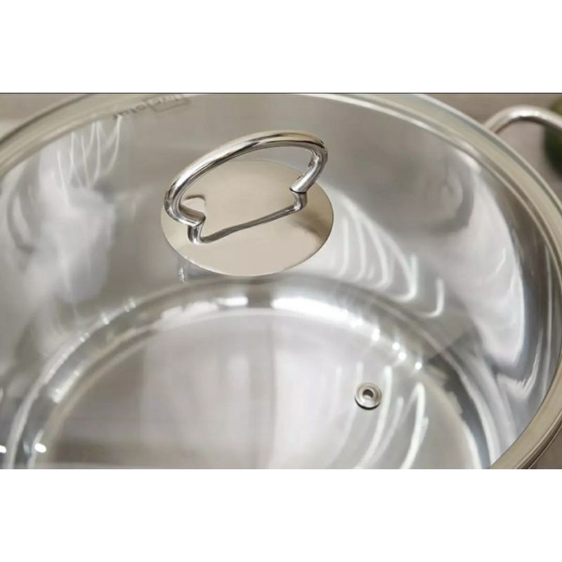 Nồi inox cao cấp FIVESTAR 28 CM NẮP kiếng 3 đáy nấu  được bếp từ, bếp ga, bếp hồng ngoại