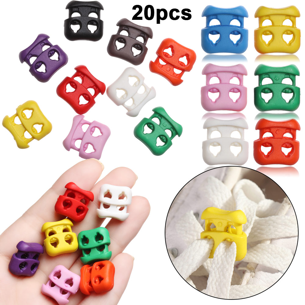 Set 20 nút bấm chặn dây bằng nhựa 16mm x 16mm x 4mm nhiều lỗ chất lượng cao