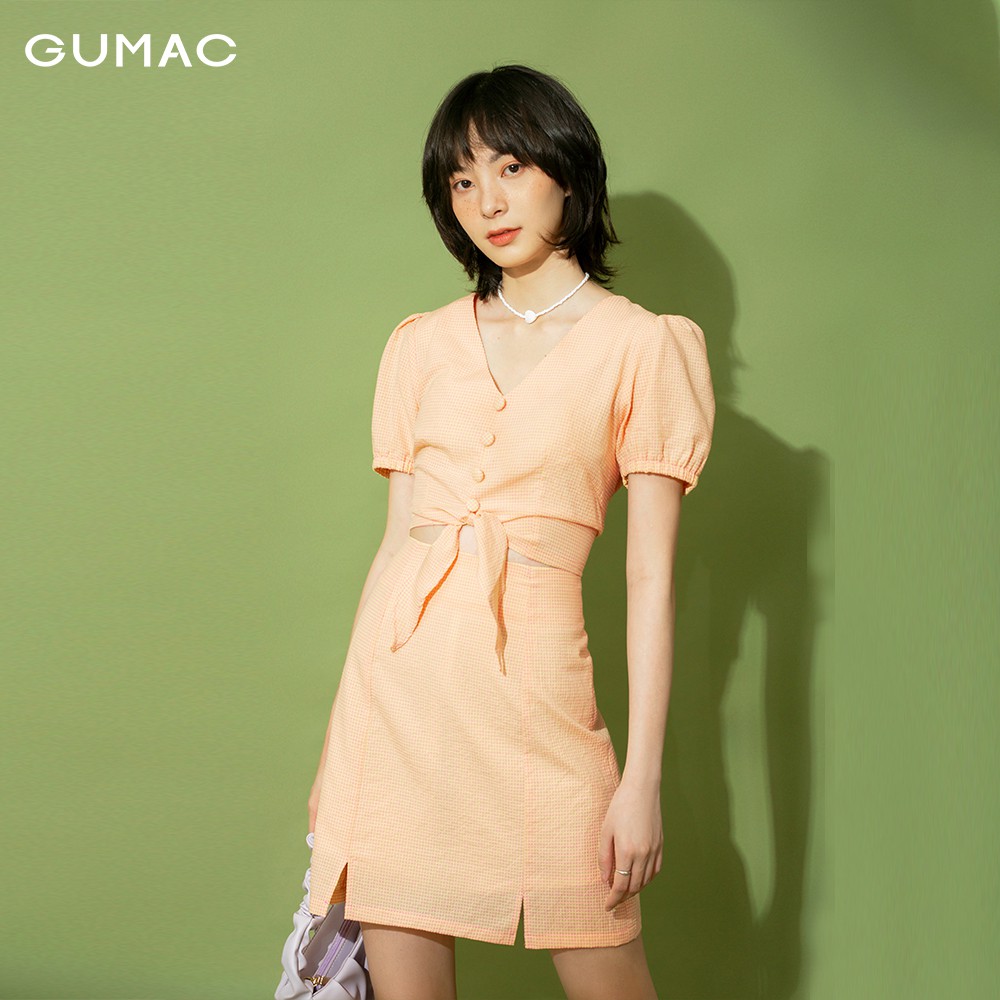 Áo kiểu nữ caro thắt eo GUMAC đủ màu, đủ size, thiết kế basic, năng động, trẻ trung AB1175 | BigBuy360 - bigbuy360.vn