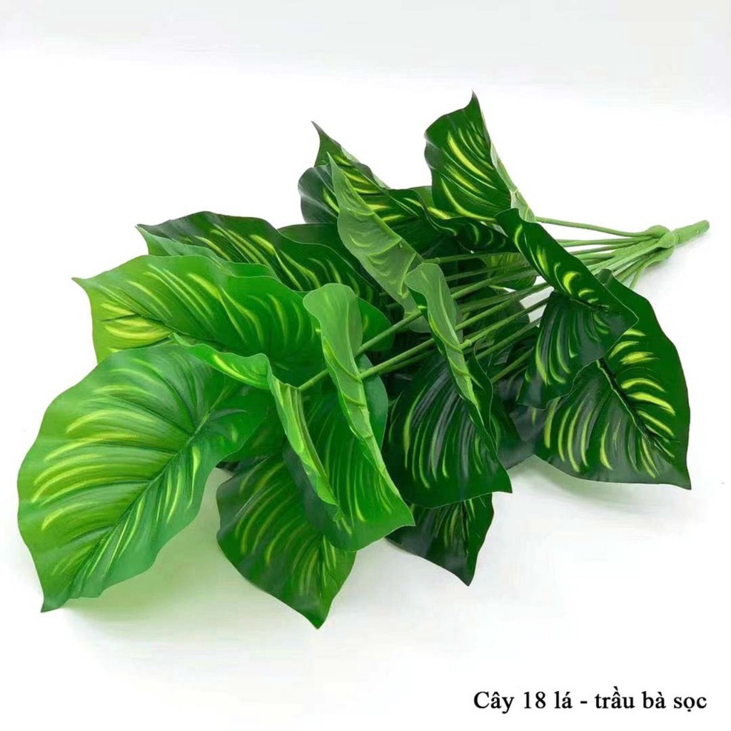Cây Giả - Cây trầu bà, vạn niên thanh 18 Lá Cỡ To 90cm
