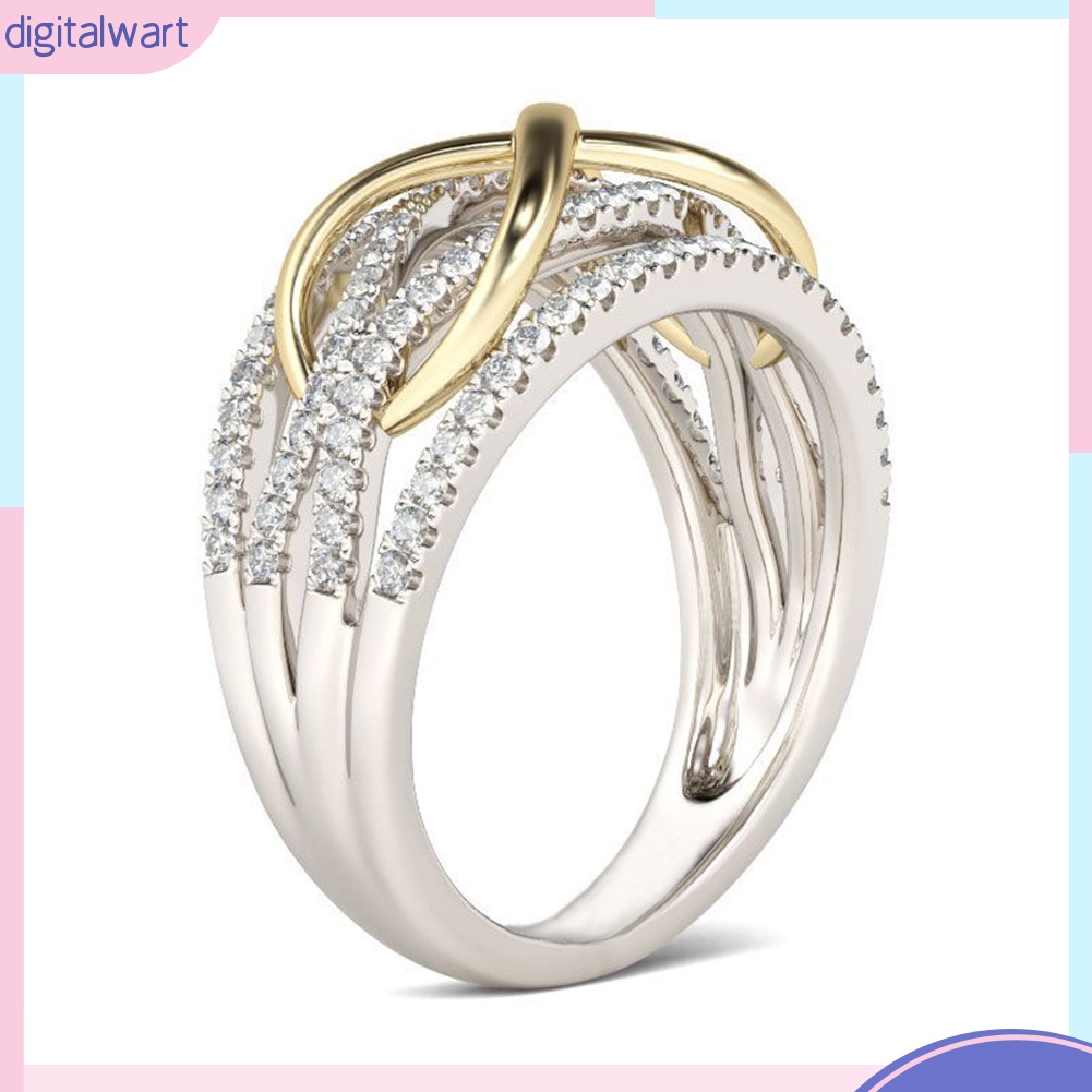 Nhẫn đính hôn đính đá hình số 8 sang trọng