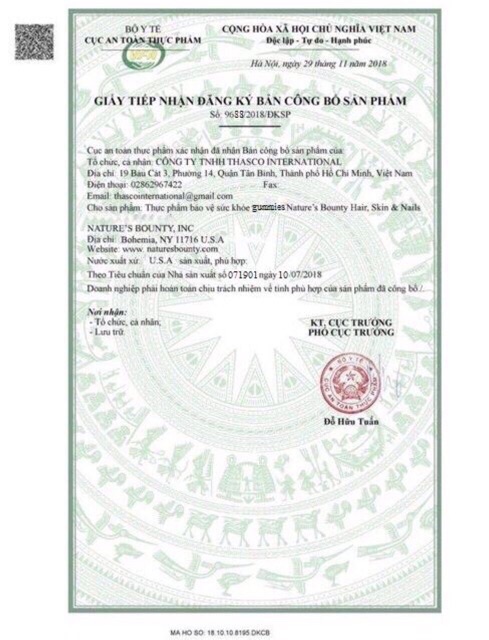 Kẹo Dẻo Đẹp Da Tóc Móng Hair Skin Nails Gummies | Thế Giới Skin Care