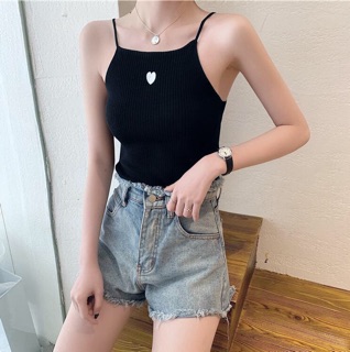 Áo yếm len thêu tim