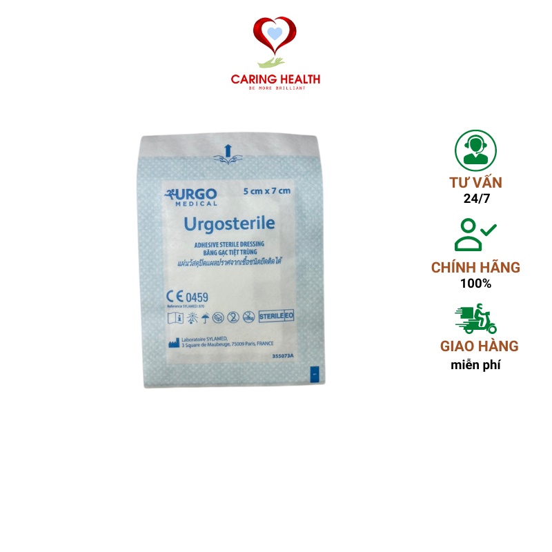 Băng keo có gạc vô trùng, băng cá nhân bảng lớn Urgo Sterile/Urgosterile 50 x 70mm