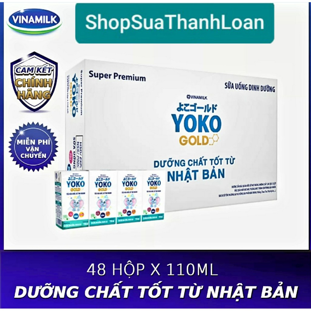 [HSD T1-2022] THÙNG 48 HỘP SỮA BỘT PHA SẴN YOKO (110ML)