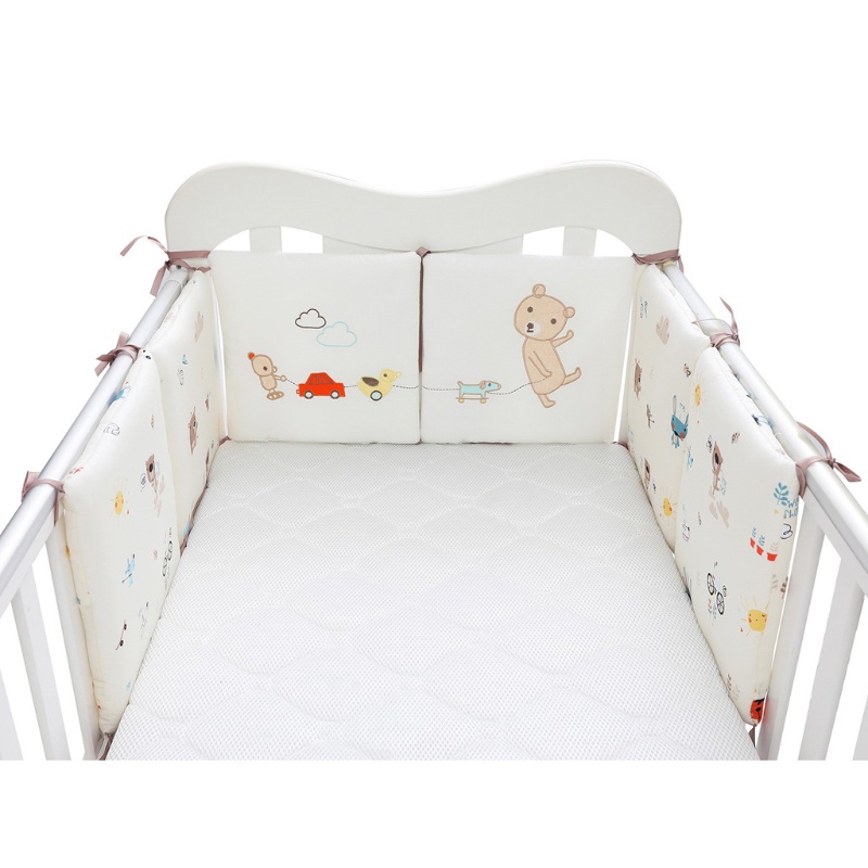 Set 6 Gối Cotton Mềm Bảo Vệ Nôi Em Bé Sơ Sinh