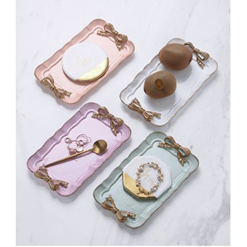 Đĩa bánh hình nơ gốm sứ trang trí siêu đẹp