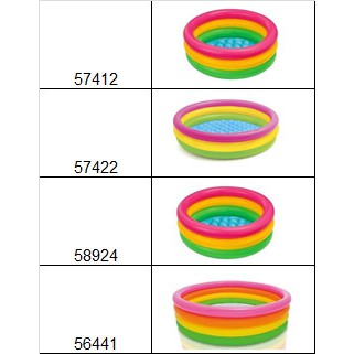 Bể bơi phao cho bé INTEX màu cầu vồng nhiều tầng đủ size