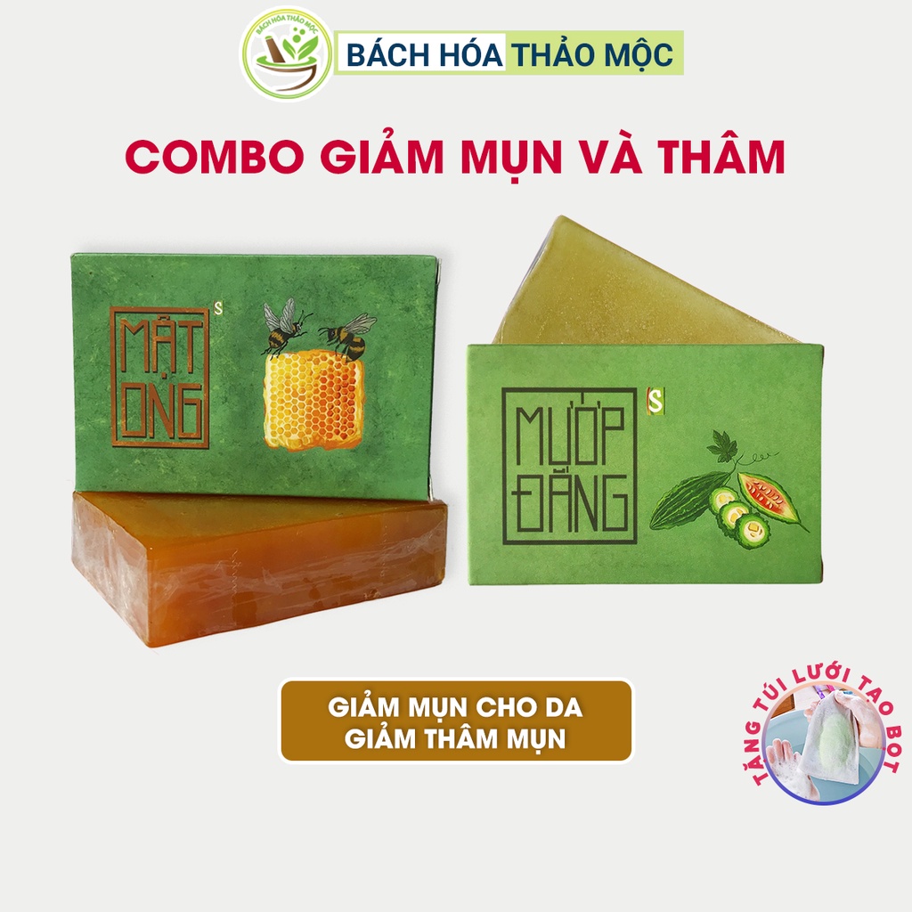 Xà Phòng Sinh Dược Giảm Mụn Lưng 100% Thiên Nhiên (Xà Bông Mướp Đắng, Xà Phòng Nghệ) Xà Bông Thảo Dược