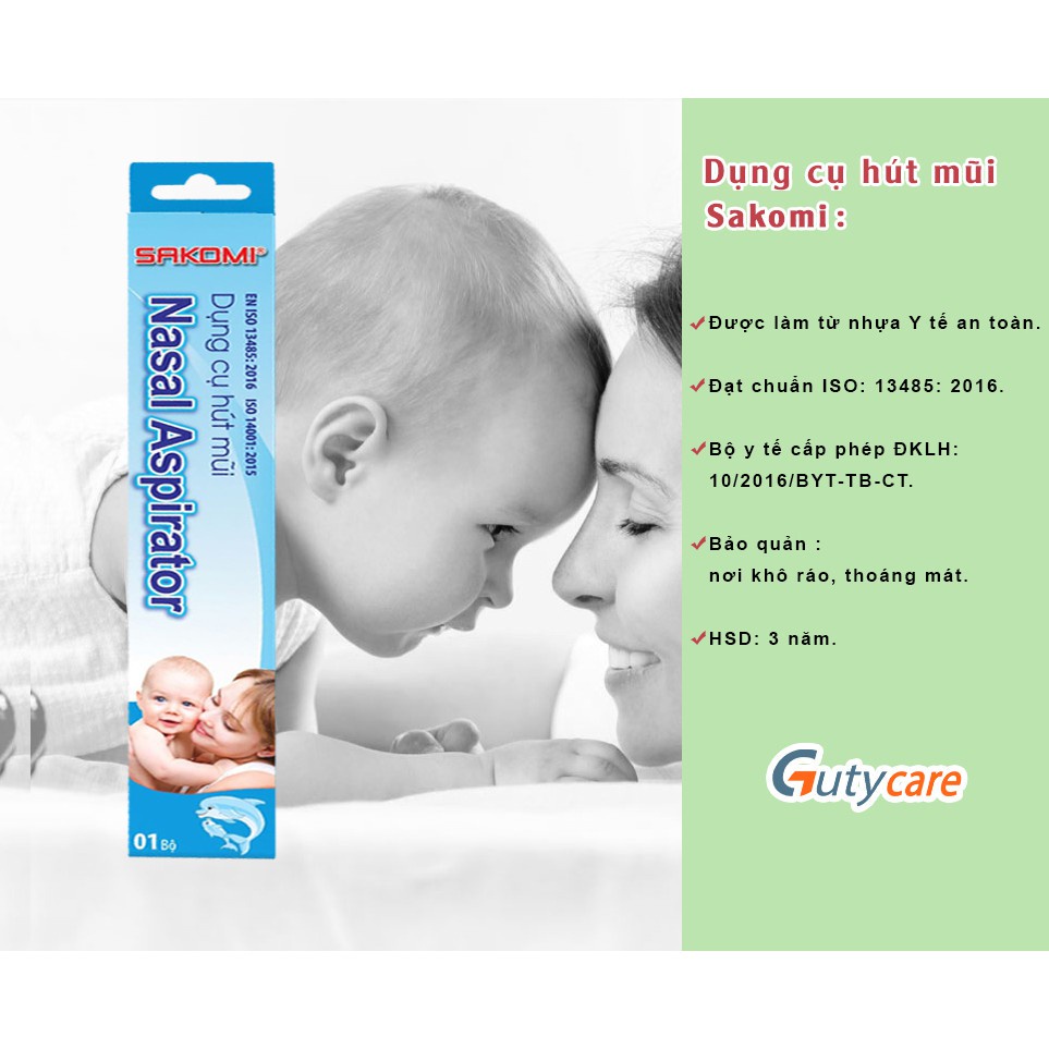 ✅ Dụng Cụ Hút Mũi Cho Bé (Ống Hút Mũi Dây 2 đầu): Nasal Aspirator SAKOMI (an toàn với trẻ sơ sinh) -VT0249