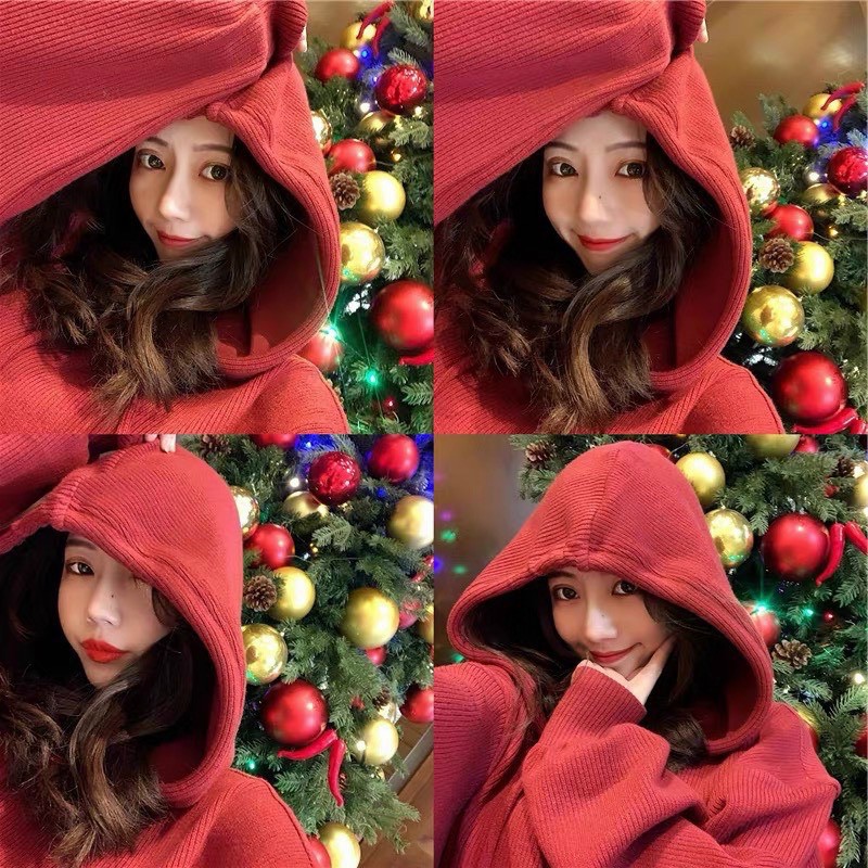 ĐẦM ĐỎ ĐEN XÁM GÂN HOODIE | BigBuy360 - bigbuy360.vn