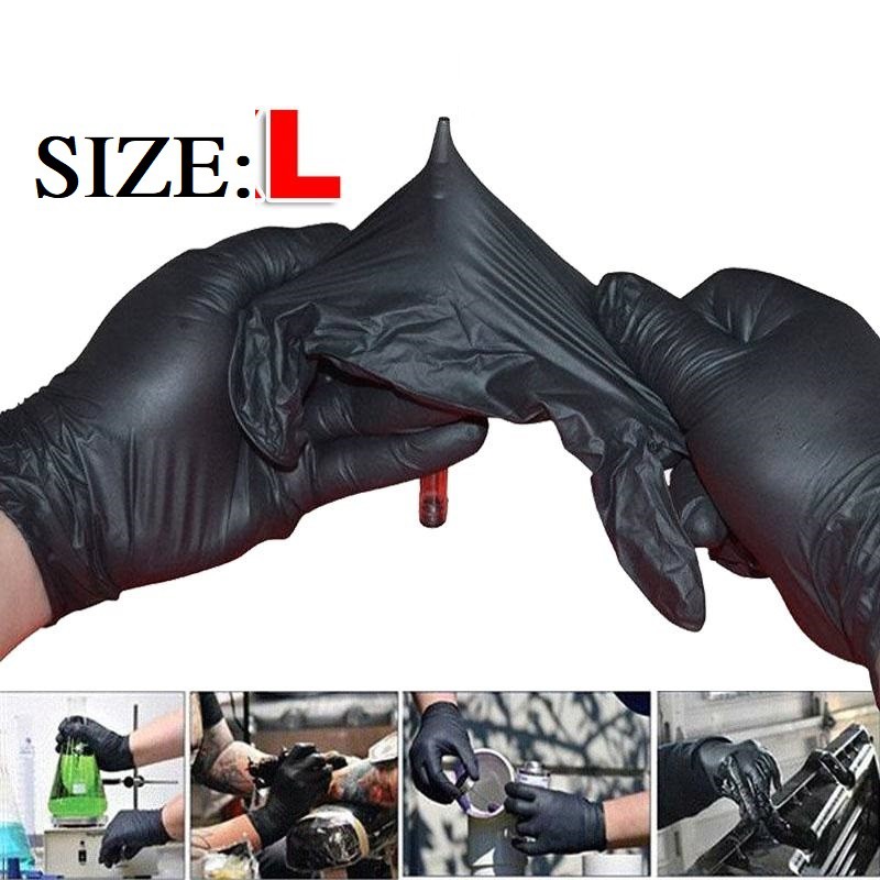 Găng Tay Cao Su Đen Phun Xăm Thẩm Mỹ Giành Riêng Cho Nam Giới Size L Hộp 50 Cái