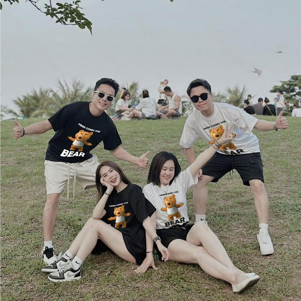 Áo thun gia đình nikolas gấu hốt hoảng cho bé , áo phông trẻ em unisex , Kid_genz