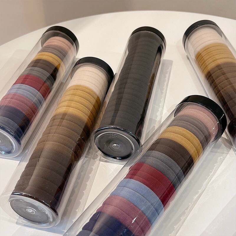 Dây chun buộc tóc nhiều màu sắc dây buộc tóc ống trơn cho nữ