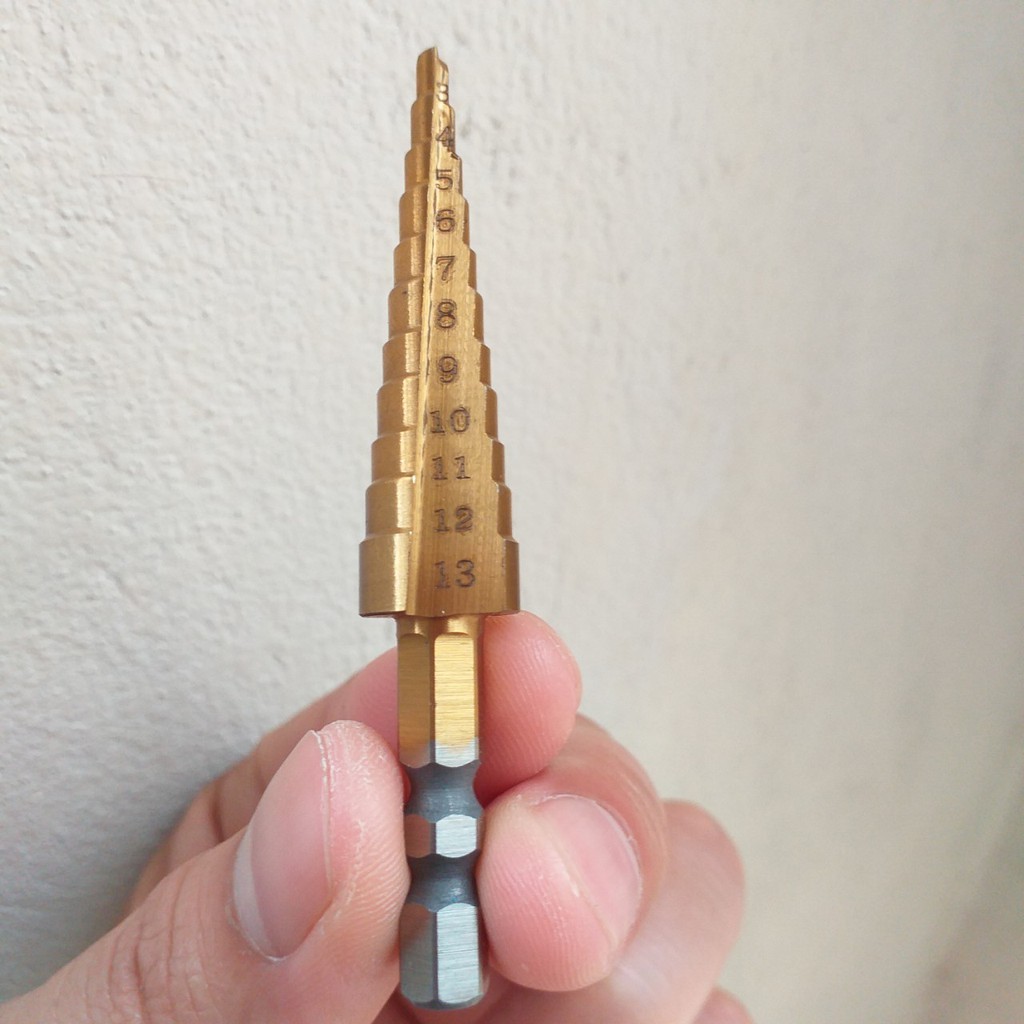 MŨI KHOAN HÌNH THÁP, BƯỚC, NÓN HSS 4241 3-13MM KHOAN SẮT, NHÔM, TÔN