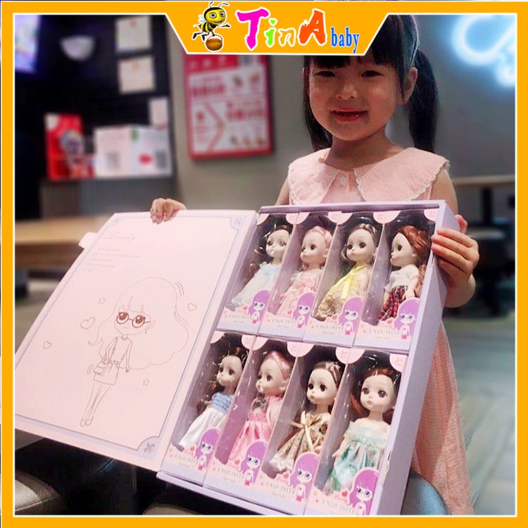 Set 8 búp bê barbie có khớp xinh đẹp đáng yêu nhiều mẫu mã đồ chơi cho bé gái E1033