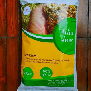 Trấu sống vườn sài gòn 20dm3 100% hữu cơ