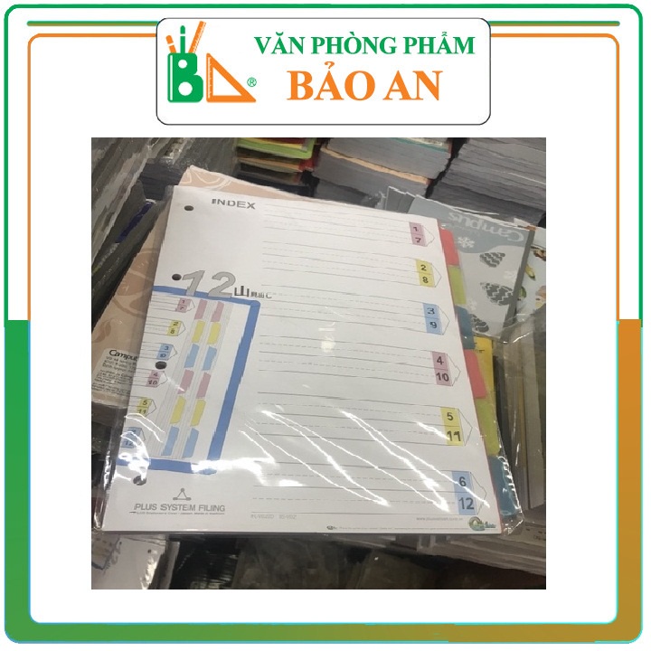 Chia File Nhựa 12 Plus 85-V02 (Bìa Phân Trang)