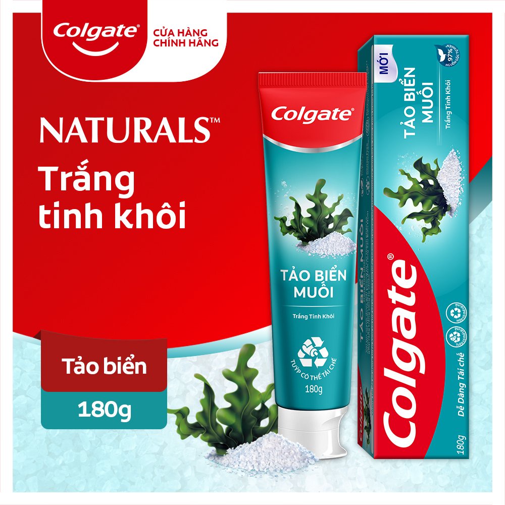 Kem đánh răng Colgate thiên nhiên làm trắng từ Tảo biển và muối tinh khiết 180g/tuýp