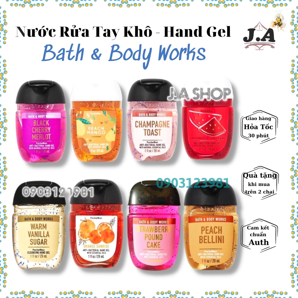 (Nhóm Mùi Ngọt) Nước Rửa Tay Khô Bath & Body Works Dung Tích 29ml (JA Shop)