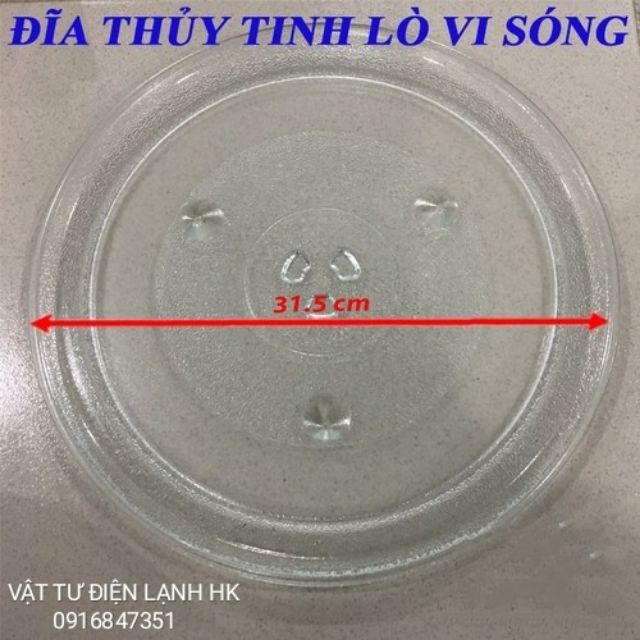 Đĩa thủy tinh đựng đồ ăn lò vi sóng các cỡ 24.5 - 25.5 - 27 - 28.5 - 31.5 cm lvs