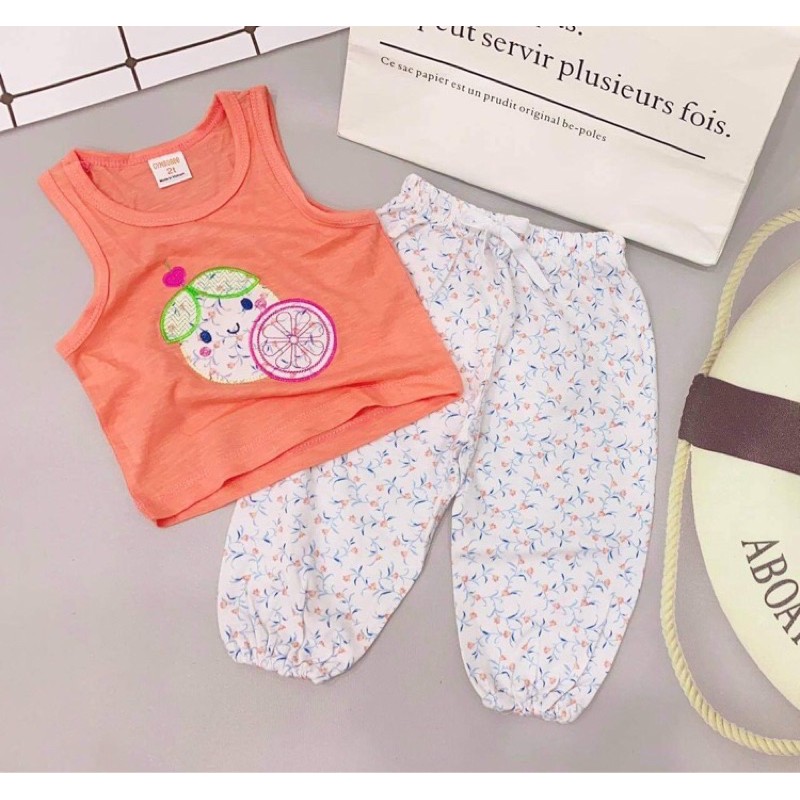 Bộ Alibaba năng động mùa hè chất thun cotton cho bé gái - Bộ quần áo trẻ em