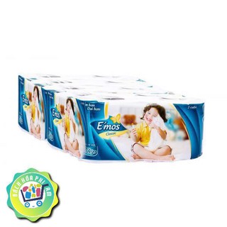 Giấy Vệ Sinh E'Mos Classic Xanh 2 Lớp (Lốc 10 Cuộn)