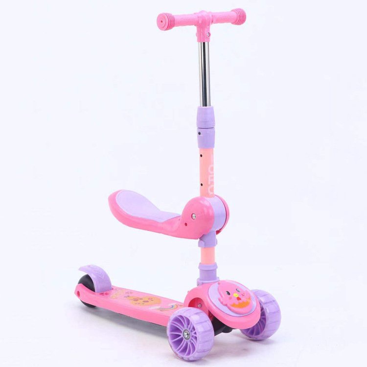 Xe trượt Scooter 3 IN 1 có đèn Led 3 Bánh, phát nhạc, Có ghế ngồi-Heo Peppa Cực kì chắc chắn