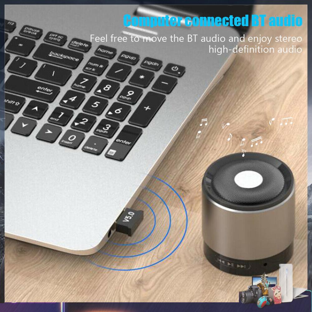 USB bluetooth 5.0 thu âm thanh không dây Dongle CSR 4.0 cho loa máy tính PC