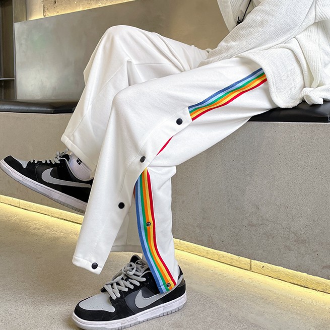 Quần dài thể thao nam ống rộng thời trang phong cách Hàn Quốc khuôn viên trẻ tuổi