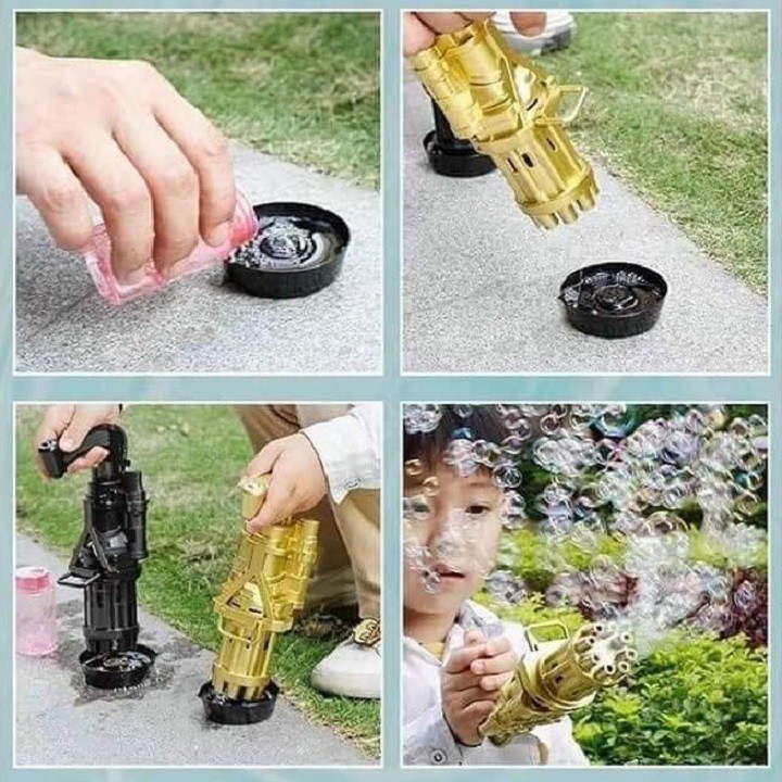 Máy bắn bong bóng xà phòng, đồ chơi cho bé máy thổi bong bóng xà phòng 8 nòng, Đồ chơi phun bong bóng ngoài trời
