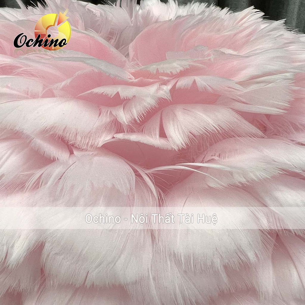 Đèn Lông Vũ, Đèn Ngủ Lông Vũ Trang Trí Hình Mây Cao Cấp Chân inox Mạ vàng Sang Trọng (Đủ Màu)