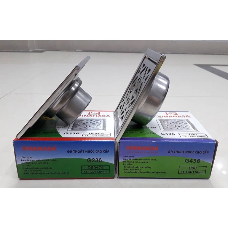 GA THOÁT SÀN NHÀ TẮM NGĂN MÙI INOX CAO CẤP VINAHASA XANH LÁ GS236  VÀ GS436