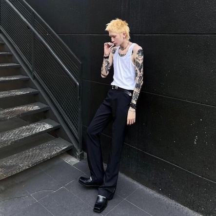 Áo Ba Lỗ Cotton Tăm gân 100% Hàng thiết kế Nam Nữ Đen Trắng - Mullet