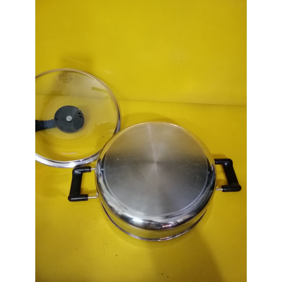 Nồi (chảo) inox nội địa Nhật, size 26cm, cao 8.5cm (mã 658), Dùng được bếp từ
