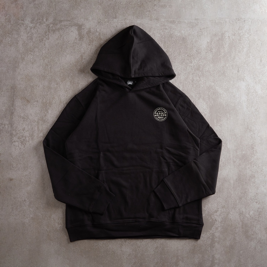Áo Hoodie Tay Dài Unisex Gori | Màu Đen Form Rộng Họa Tiết Trắng Motorcycle