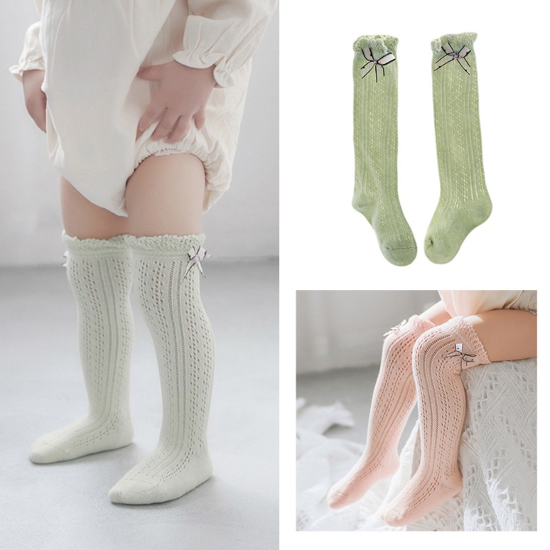 Vớ Cotton Dài Qua Gối Thoáng Khí Cho Bé