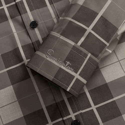 Áo Sơ Mi Nam Công Sở Trung Niên Anton Somianton Màu Nâm Đậm Họa Tiết Kẻ Caro Vải Sợi Tre - XAC135
