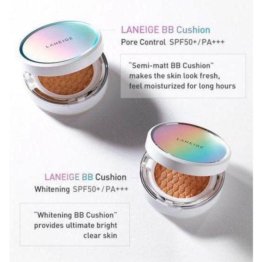 Phấn nước trang điểm dưỡng da Laneige BB Cushion Whitening kèm lõi phụ SPF 50+/ PA - HONGS KOREA