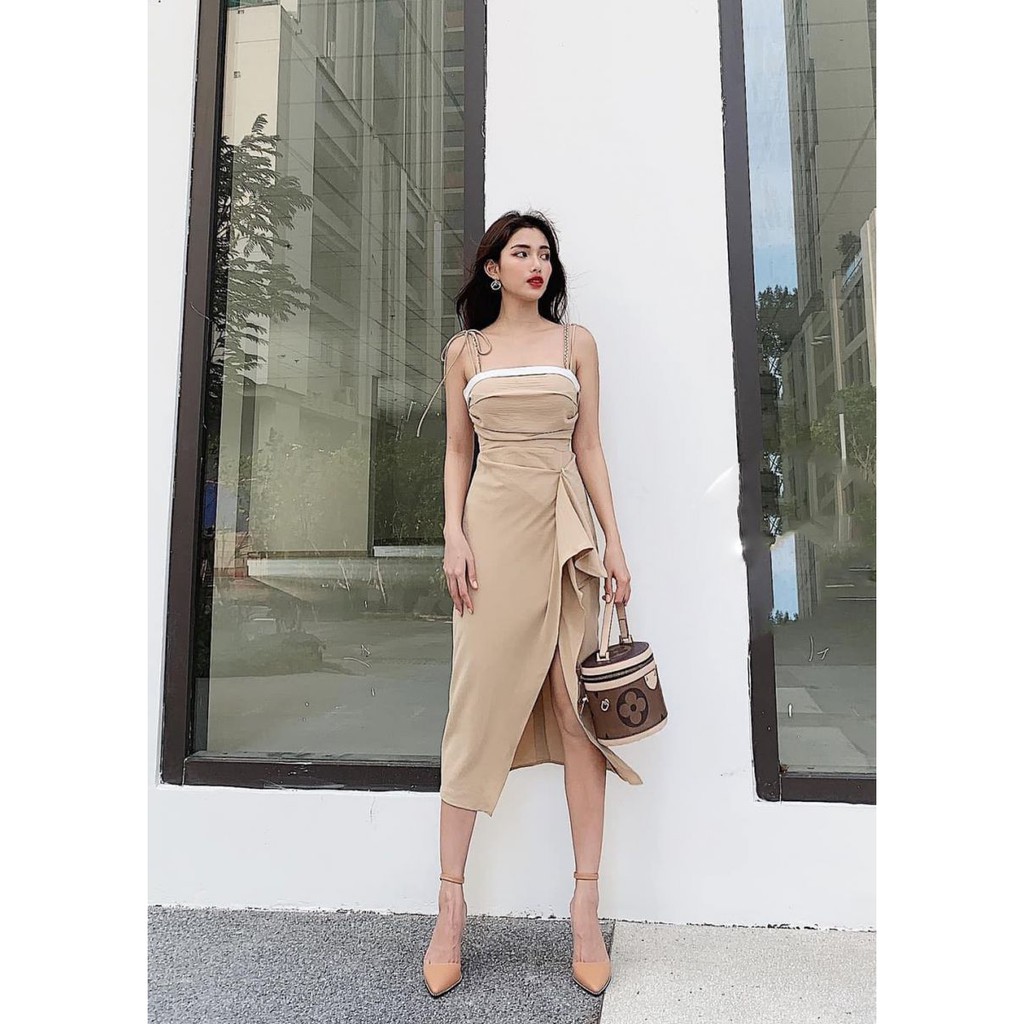 [ẢNH THẬT] Đầm Cúp Ngực Thắt Nơ Vai HIHOL | BigBuy360 - bigbuy360.vn