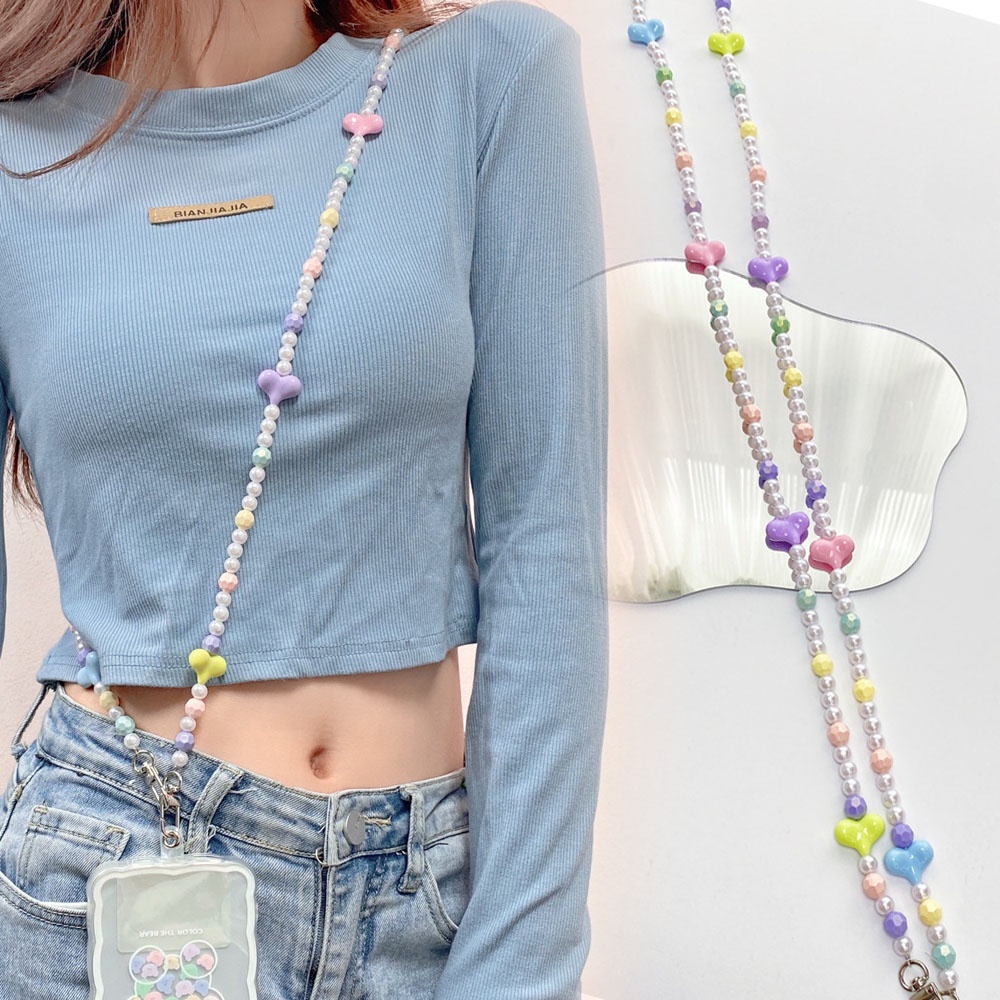 Móc Điện Thoại Dạng Chuỗi Hạt Acrylic Nhiều Màu Chống Thất Lạc