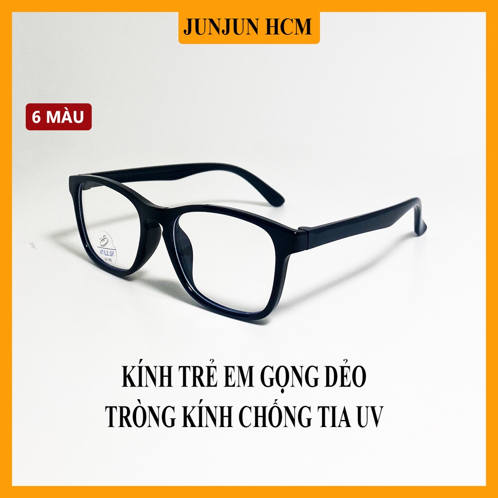 Gọng kính cận trẻ em thời trang JJ0034 kiểu kính hình chữ nhật đơn giản đáng yêu, chống nắng dành cho bé trai và bé gái